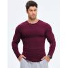 imageJMIERR Mens Fall Crewneck Shirt Long Sleeve AntiWrinkle Casual Muscle T Shirts Longline Ribbed Shirts04 Burgundy