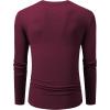 imageJMIERR Mens Fall Crewneck Shirt Long Sleeve AntiWrinkle Casual Muscle T Shirts Longline Ribbed Shirts04 Burgundy
