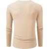 imageJMIERR Mens Fall Crewneck Shirt Long Sleeve AntiWrinkle Casual Muscle T Shirts Longline Ribbed Shirts05 Beige