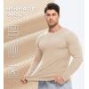 imageJMIERR Mens Fall Crewneck Shirt Long Sleeve AntiWrinkle Casual Muscle T Shirts Longline Ribbed Shirts05 Beige