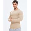 imageJMIERR Mens Fall Crewneck Shirt Long Sleeve AntiWrinkle Casual Muscle T Shirts Longline Ribbed Shirts05 Beige