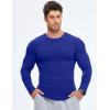 imageJMIERR Mens Fall Crewneck Shirt Long Sleeve AntiWrinkle Casual Muscle T Shirts Longline Ribbed ShirtsDark Blue