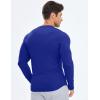 imageJMIERR Mens Fall Crewneck Shirt Long Sleeve AntiWrinkle Casual Muscle T Shirts Longline Ribbed ShirtsDark Blue