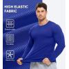 imageJMIERR Mens Fall Crewneck Shirt Long Sleeve AntiWrinkle Casual Muscle T Shirts Longline Ribbed ShirtsDark Blue