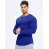 imageJMIERR Mens Fall Crewneck Shirt Long Sleeve AntiWrinkle Casual Muscle T Shirts Longline Ribbed ShirtsDark Blue