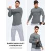 imageJMIERR Mens Fall Crewneck Shirt Long Sleeve AntiWrinkle Casual Muscle T Shirts Longline Ribbed ShirtsGray