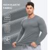 imageJMIERR Mens Fall Crewneck Shirt Long Sleeve AntiWrinkle Casual Muscle T Shirts Longline Ribbed ShirtsGray