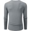 imageJMIERR Mens Fall Crewneck Shirt Long Sleeve AntiWrinkle Casual Muscle T Shirts Longline Ribbed ShirtsGray