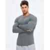 imageJMIERR Mens Fall Crewneck Shirt Long Sleeve AntiWrinkle Casual Muscle T Shirts Longline Ribbed ShirtsGray