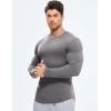 imageJMIERR Mens Fall Crewneck Shirt Long Sleeve AntiWrinkle Casual Muscle T Shirts Longline Ribbed ShirtsMedium Grey
