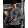 imageJMIERR Mens Fall Crewneck Shirt Long Sleeve AntiWrinkle Casual Muscle T Shirts Longline Ribbed ShirtsMedium Grey