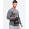 imageJMIERR Mens Fall Crewneck Shirt Long Sleeve AntiWrinkle Casual Muscle T Shirts Longline Ribbed ShirtsMedium Grey
