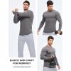 imageJMIERR Mens Fall Crewneck Shirt Long Sleeve AntiWrinkle Casual Muscle T Shirts Longline Ribbed ShirtsMedium Grey