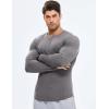 imageJMIERR Mens Fall Crewneck Shirt Long Sleeve AntiWrinkle Casual Muscle T Shirts Longline Ribbed ShirtsMedium Grey