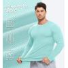imageJMIERR Mens Fall Crewneck Shirt Long Sleeve AntiWrinkle Casual Muscle T Shirts Longline Ribbed ShirtsMint Green