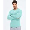 imageJMIERR Mens Fall Crewneck Shirt Long Sleeve AntiWrinkle Casual Muscle T Shirts Longline Ribbed ShirtsMint Green