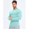imageJMIERR Mens Fall Crewneck Shirt Long Sleeve AntiWrinkle Casual Muscle T Shirts Longline Ribbed ShirtsMint Green