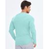 imageJMIERR Mens Fall Crewneck Shirt Long Sleeve AntiWrinkle Casual Muscle T Shirts Longline Ribbed ShirtsMint Green
