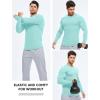 imageJMIERR Mens Fall Crewneck Shirt Long Sleeve AntiWrinkle Casual Muscle T Shirts Longline Ribbed ShirtsMint Green