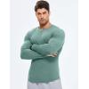 imageJMIERR Mens Fall Crewneck Shirt Long Sleeve AntiWrinkle Casual Muscle T Shirts Longline Ribbed ShirtsMist Green