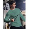 imageJMIERR Mens Fall Crewneck Shirt Long Sleeve AntiWrinkle Casual Muscle T Shirts Longline Ribbed ShirtsMist Green