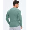 imageJMIERR Mens Fall Crewneck Shirt Long Sleeve AntiWrinkle Casual Muscle T Shirts Longline Ribbed ShirtsMist Green