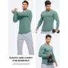 imageJMIERR Mens Fall Crewneck Shirt Long Sleeve AntiWrinkle Casual Muscle T Shirts Longline Ribbed ShirtsMist Green