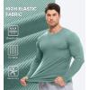 imageJMIERR Mens Fall Crewneck Shirt Long Sleeve AntiWrinkle Casual Muscle T Shirts Longline Ribbed ShirtsMist Green