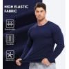 imageJMIERR Mens Fall Crewneck Shirt Long Sleeve AntiWrinkle Casual Muscle T Shirts Longline Ribbed ShirtsNavy Blue