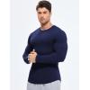 imageJMIERR Mens Fall Crewneck Shirt Long Sleeve AntiWrinkle Casual Muscle T Shirts Longline Ribbed ShirtsNavy Blue