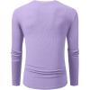imageJMIERR Mens Fall Crewneck Shirt Long Sleeve AntiWrinkle Casual Muscle T Shirts Longline Ribbed ShirtsOrchid Purple