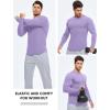 imageJMIERR Mens Fall Crewneck Shirt Long Sleeve AntiWrinkle Casual Muscle T Shirts Longline Ribbed ShirtsOrchid Purple
