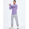 imageJMIERR Mens Fall Crewneck Shirt Long Sleeve AntiWrinkle Casual Muscle T Shirts Longline Ribbed ShirtsOrchid Purple