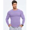imageJMIERR Mens Fall Crewneck Shirt Long Sleeve AntiWrinkle Casual Muscle T Shirts Longline Ribbed ShirtsOrchid Purple