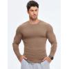 imageJMIERR Mens Fall Crewneck Shirt Long Sleeve AntiWrinkle Casual Muscle T Shirts Longline Ribbed ShirtsSmoke Gray