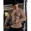 imageJMIERR Mens Fall Crewneck Shirt Long Sleeve AntiWrinkle Casual Muscle T Shirts Longline Ribbed ShirtsSmoke Gray