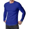 imageJMIERR Mens Fall Crewneck Shirt Long Sleeve AntiWrinkle Casual Muscle T Shirts Longline Ribbed ShirtsDark Blue