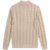 imageJMIERR Mens Quarter Zip Pullover Sweater Cable Knit Casual Stand Collar Texture Knitted SweatersBeige