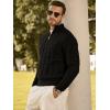imageJMIERR Mens Quarter Zip Pullover Sweater Cable Knit Casual Stand Collar Texture Knitted SweatersBlack