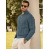 imageJMIERR Mens Quarter Zip Pullover Sweater Cable Knit Casual Stand Collar Texture Knitted SweatersBlue