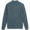 imageJMIERR Mens Quarter Zip Pullover Sweater Cable Knit Casual Stand Collar Texture Knitted SweatersBlue