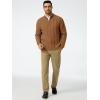 imageJMIERR Mens Quarter Zip Pullover Sweater Cable Knit Casual Stand Collar Texture Knitted SweatersBrown