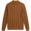 imageJMIERR Mens Quarter Zip Pullover Sweater Cable Knit Casual Stand Collar Texture Knitted SweatersBrown
