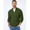 imageJMIERR Mens Quarter Zip Pullover Sweater Cable Knit Casual Stand Collar Texture Knitted SweatersGreen