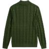 imageJMIERR Mens Quarter Zip Pullover Sweater Cable Knit Casual Stand Collar Texture Knitted SweatersGreen