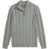 imageJMIERR Mens Quarter Zip Pullover Sweater Cable Knit Casual Stand Collar Texture Knitted SweatersGrey