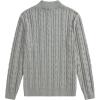 imageJMIERR Mens Quarter Zip Pullover Sweater Cable Knit Casual Stand Collar Texture Knitted SweatersGrey