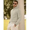 imageJMIERR Mens Quarter Zip Pullover Sweater Cable Knit Casual Stand Collar Texture Knitted SweatersLight Beige