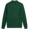 imageJMIERR Mens Quarter Zip Pullover Sweater Cable Knit Casual Stand Collar Texture Knitted SweatersMoss Green