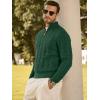 imageJMIERR Mens Quarter Zip Pullover Sweater Cable Knit Casual Stand Collar Texture Knitted SweatersMoss Green